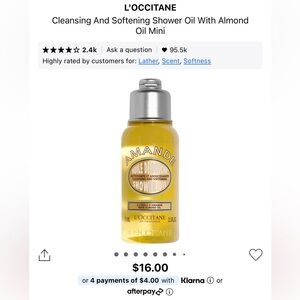 Brand new Mini L'OCCITANE Almond Body Cleansing Oil